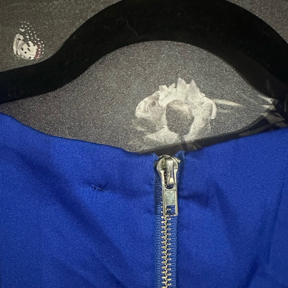 AKIRA Cobalt Blue Ruffle Sleeve Blouse - Picture 3 of 3